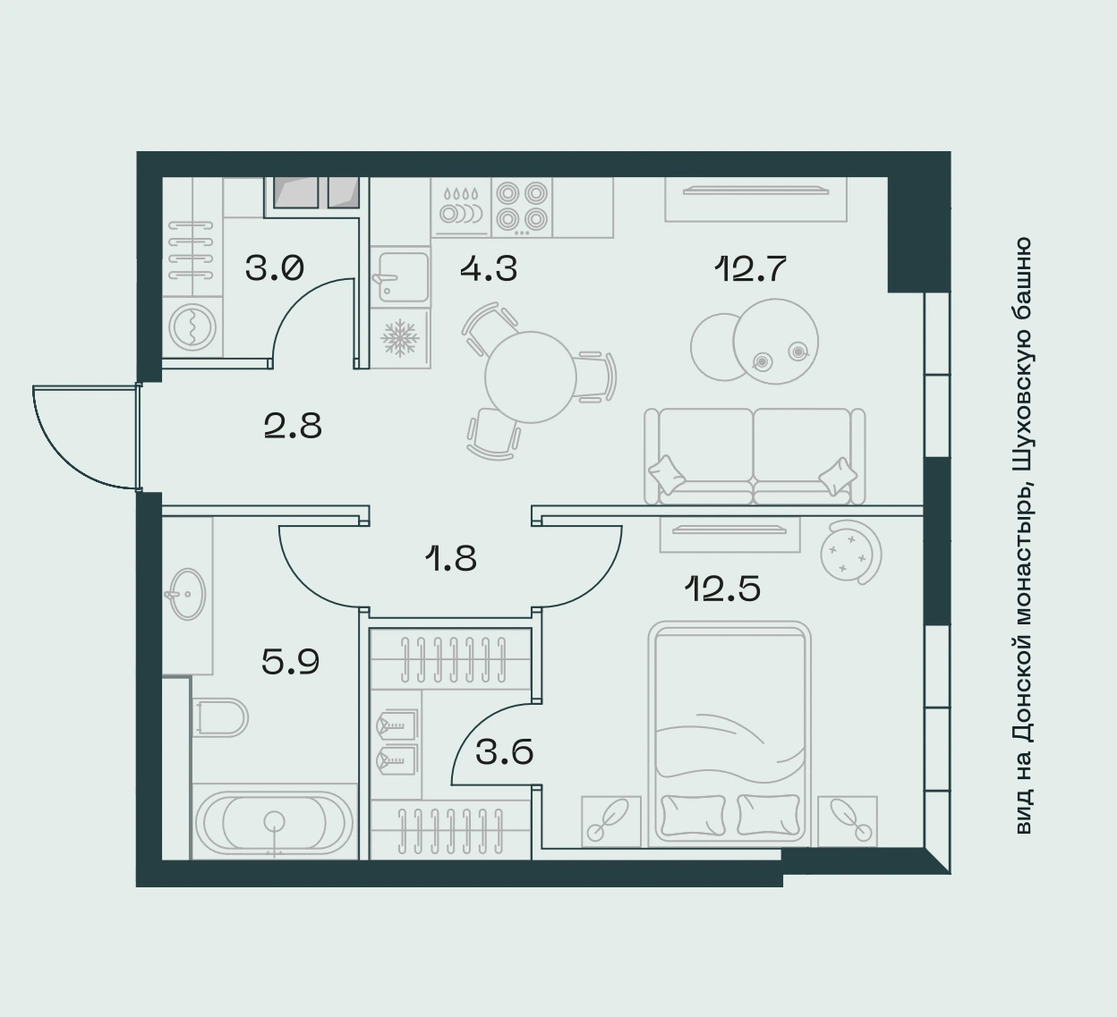 2-комнатные квартиры от 47 м² — 35,9 млн ₽